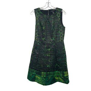 Kenneth Cole Womens A-Line Dress Sleeveless Green/Multi Print Size 10